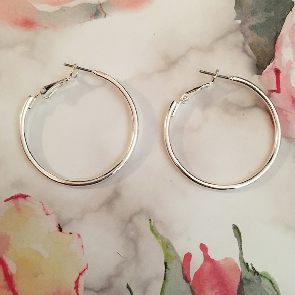 fake silver hoop earrings